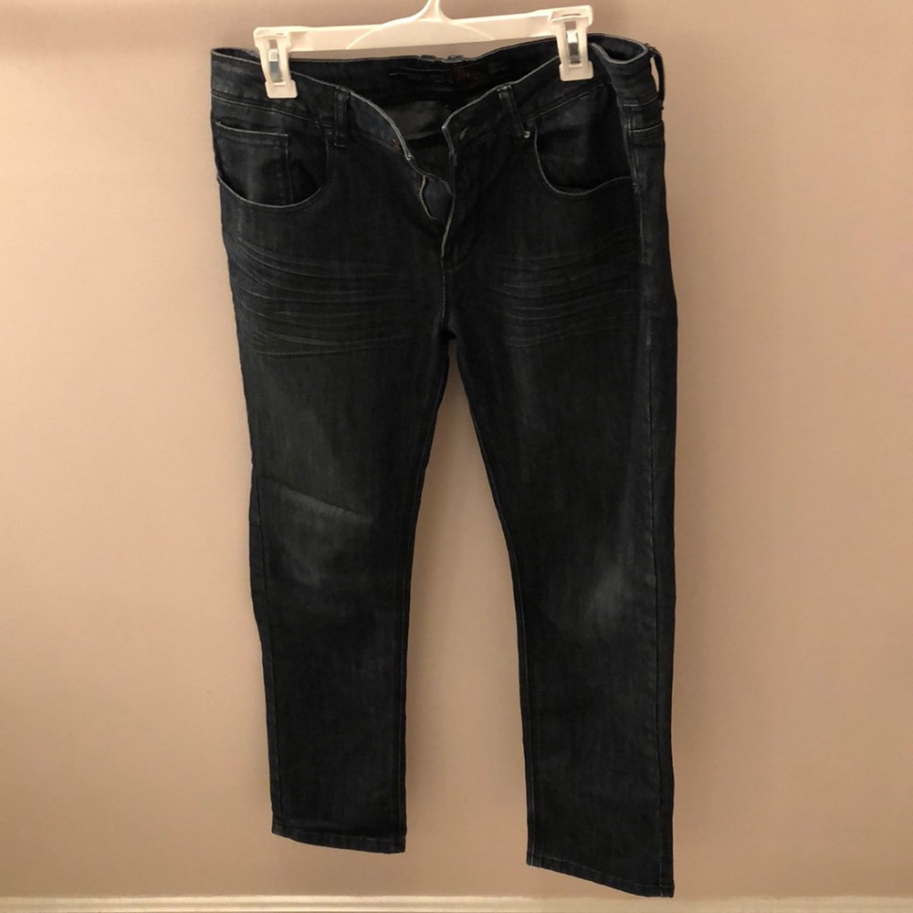 21men dark blue slim jeans